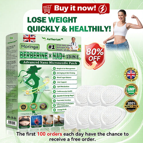 ✅Official Store | 🍋 Aetherium™ Moringa & Berberine 10-IN-1 Advanced Nano Microneedle 1 Patch (Once Daily, visible changes in 7 days) ✅ Obesity, Diabetes, Sleep Apnea, And Joint Issues