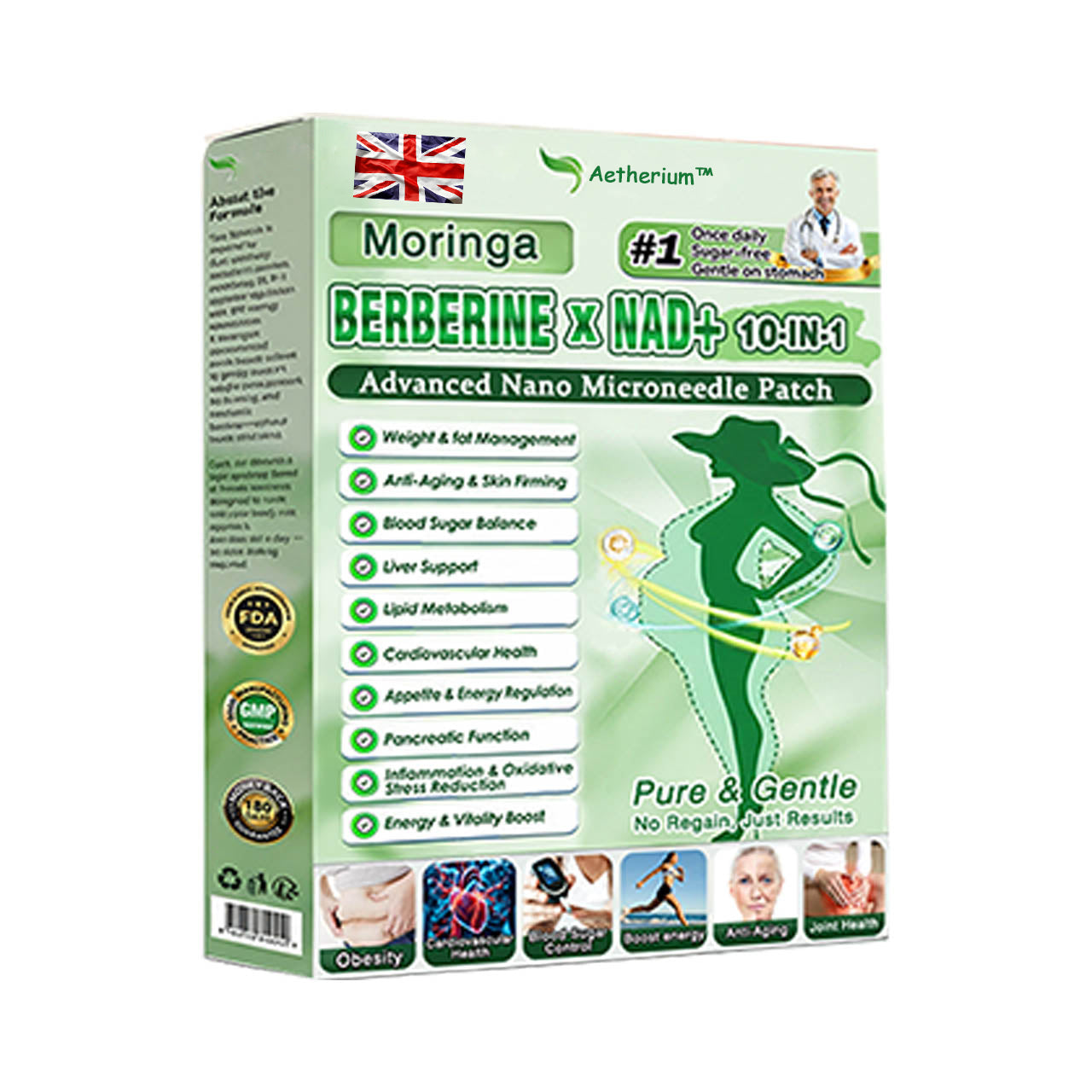 ✅Official Store | 🍋 Aetherium™ Moringa & Berberine 10-IN-1 Advanced Nano Microneedle 1 Patch (Once Daily, visible changes in 7 days) ✅ Obesity, Diabetes, Sleep Apnea, And Joint Issues