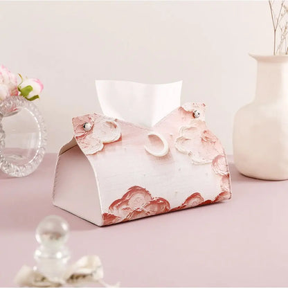 🎀Creative Pink Leather Tissue Box – 🎀Durable Paper Towel Storage